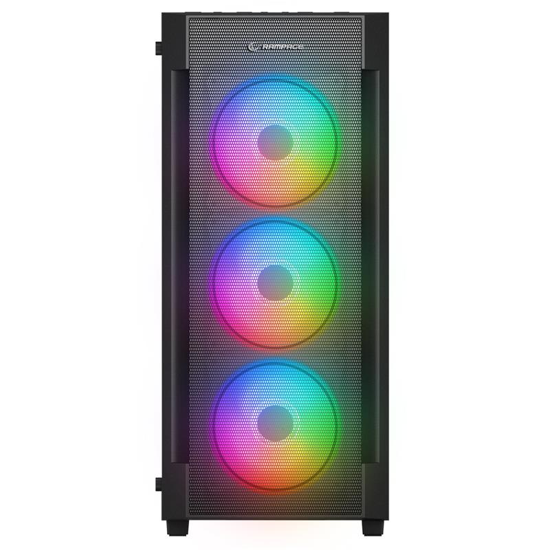 RAMPAGE VIGILANT MESH 650W 80+ BRONZE SİYAH TEMPERLİ CAMLI 4X120MM RGB FAN ATX MIDI TOWER GAMING KASA -6583