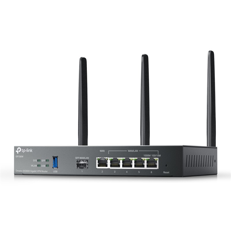 TP-LINK OMADA ER706W AX3000 WIFI 6 1XGIGABIT SFP WAN/LAN PORT 1XGIGABIT RJ45 WAN PORT 4XGIGABIT WAN/LAN RJ45 VPN ROUTER -15353