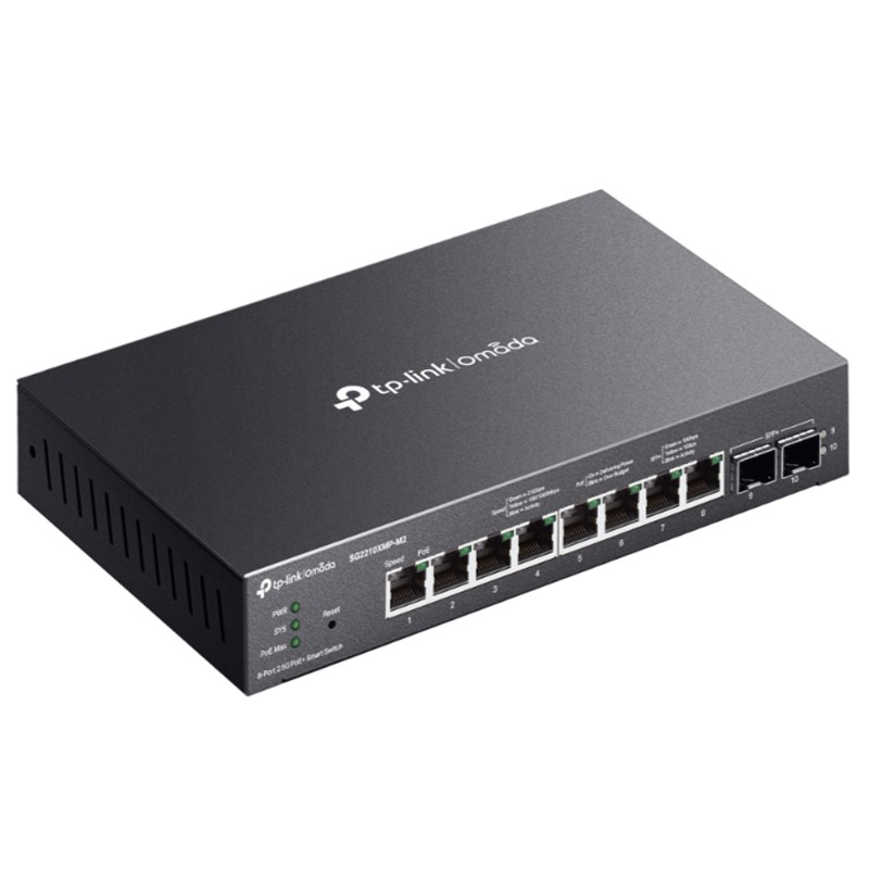 TP-LINK OMADA SG2210XMP-M2 8 PORT GIGABIT + 2X10G SFP YÖNETİLEBİLİR 160W POE SWITCH -15372