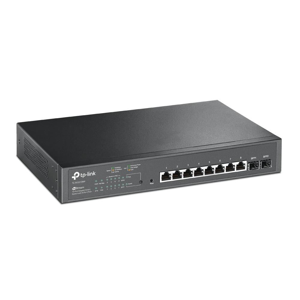 TP-LINK OMADA TL-SG2210MP 8 PORT GIGABIT+ 2XGIGABIT SFP UPLINK YÖNETİLEBİLİR 150W POE RACKMOUNT SWITCH -8611