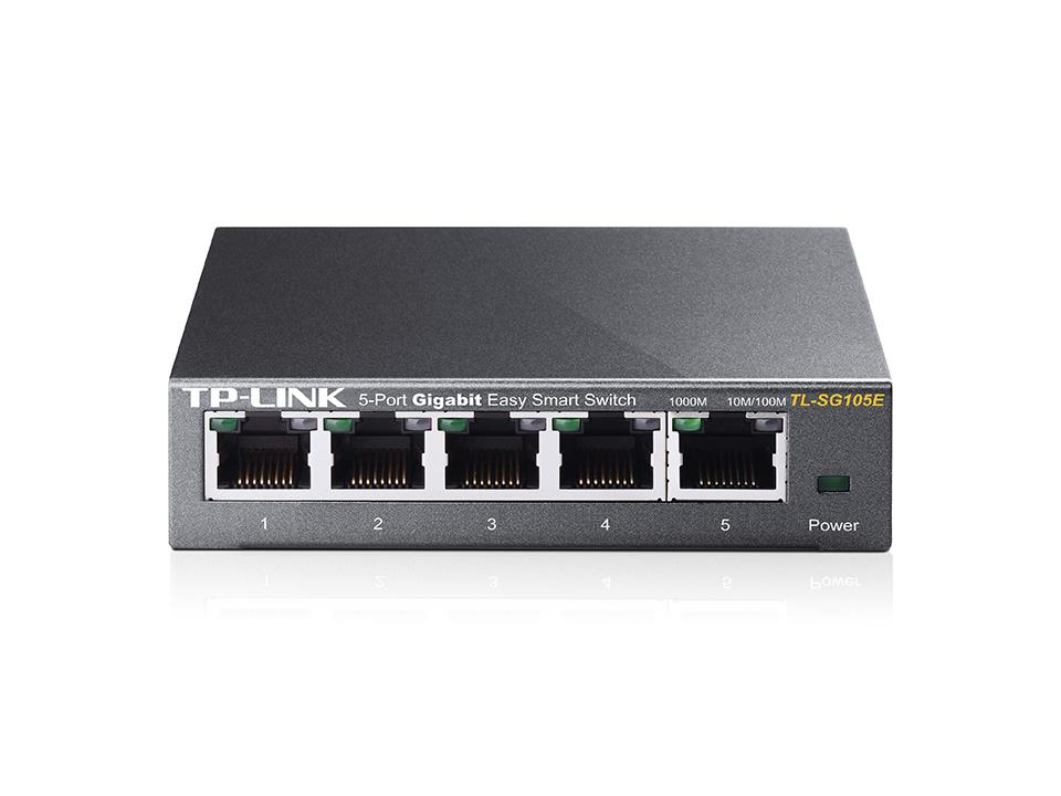 TP-LINK TL-SG105E 5 PORT GIGABIT EASY SMART YÖNETİLEBİLİR METAL KASA SWITCH 